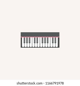 Piano Synthesizer Music Note Key modern vector style. Piano Synthesizer Music Note Key icon concept. Piano Synthesizer Music Note Key icon for web and app.