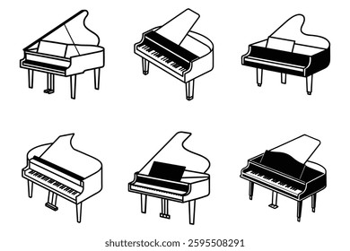 Piano Template Vector Icon Design