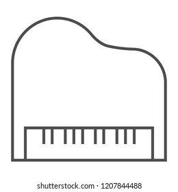 Piano thin line icon, musical and sound, instrument sign, vector graphics, a linear pattern on a white background, eps 10.