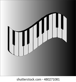 piano, three-dimensional image