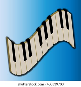 piano, three-dimensional image
