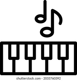 piano tiles melody vector thin line icon