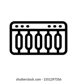 piano  tiles thin line icon  