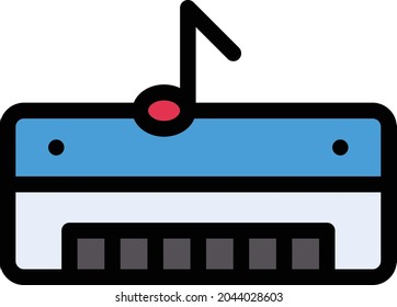 piano tiles vector line colour icon