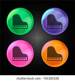 Piano top view crystal ball design icon in green - blue - pink and orange.