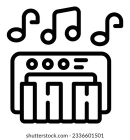 Piano toy icon outline vector. Music game. Acoustic instrument