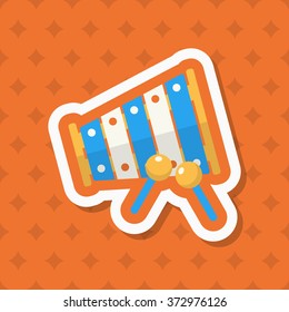 Piano toy icon , Vector flat long shadow design. Children's toys concept.