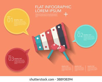 Piano toy icon , Vector flat long shadow design. Children's toys  infographic,eps10
