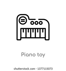 piano toy vector line icon. Simple element illustration. piano toy outline icon from toys concept. Can be used for web and mobile