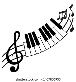 Piano treble clef with music note.