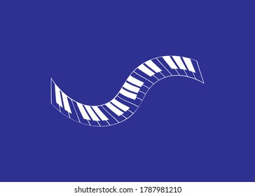 Piano Tuts Illustration Symbol, Related Icon Audio and Music, Vector Icons Design, Isolated on Blue Background.