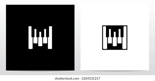 Piano Tuts Keys Letter Logo Design M