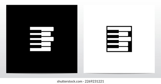 Piano Tuts Keys Letter Logo Design F