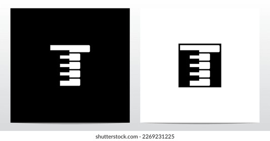 Piano Tuts Keys Letter Logo Design T