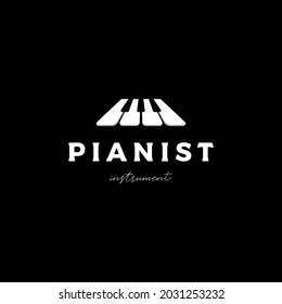 piano tuts music logo design vector