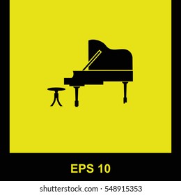 Piano vector black icon. Isolated illustration. Business picture.