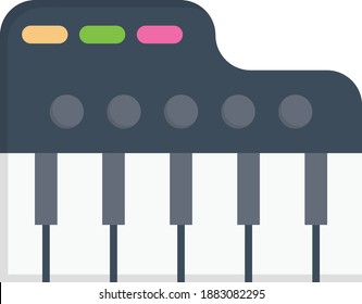 piano  vector colour flat icon