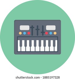 icono plano de color de vector de piano