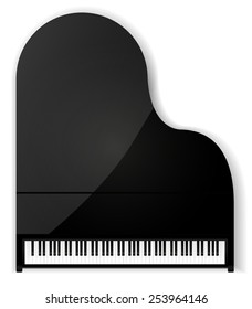 Piano - Vector Drawing Isolated.