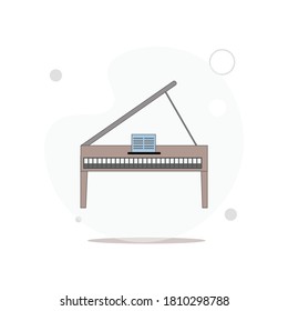 Piano vector flat illustration on white