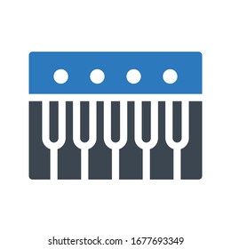 piano vector glyph color icon 