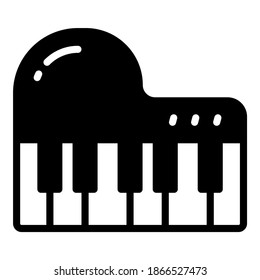 icono de glifo vector de piano, icono de escuela y educación