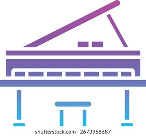 Icono de Vector de piano. Se puede utilizar para aplicaciones de impresión, móviles y de Web.