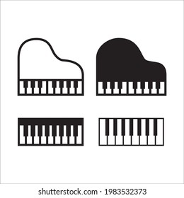 Piano vector icon. Piano flat sign design isolated illustration. Piano symbol pictogram