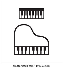 Piano vector icon. Piano flat sign design isolated illustration. Piano symbol pictogram