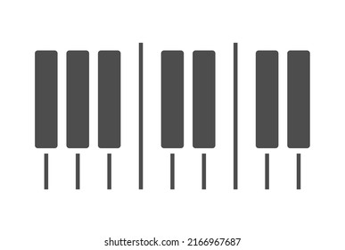 Piano. Vector icon of piano keys. Flat style.
