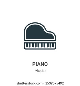 Piano vector icon on white background. Flat vector piano icon symbol sign from modern music collection for mobile concept and web apps design.