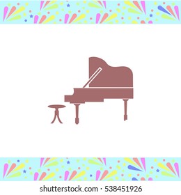 Piano vector icon on white background. Isolated illustration. Business picture.