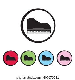 Piano vector icon set color
