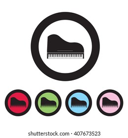 Piano vector icon set color