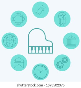 Piano vector icon sign symbol