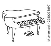 Piano vector illustration. Illustration of a grand piano