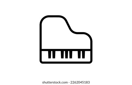 Piano vector illustration icon outline style black and white background eps 8