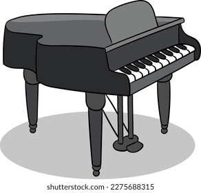 Piano. Vector illustration of a piano isolated.