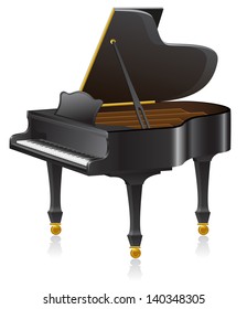 piano vector illustration isolated on white background
