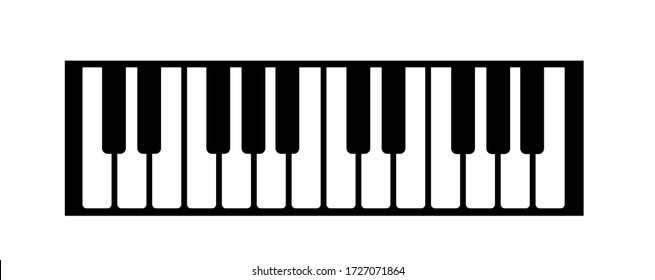 piano vector illustration, piano keyboard isolated on white background