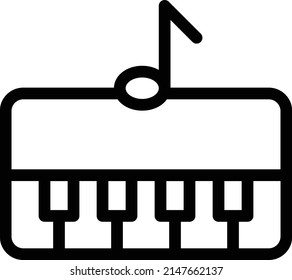 ilustración de piano vector en un fondo transparente. Símbolos de calidad premium. Icono vectorial de trazo para el concepto y diseño gráfico.