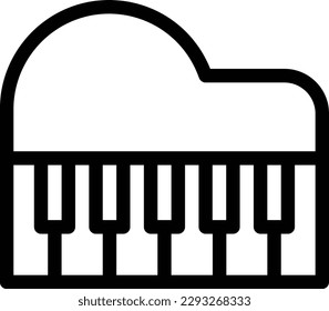 piano Vector illustration on a transparent background.Premium quality symbols.Thin line vector icon for concept and graphic design.