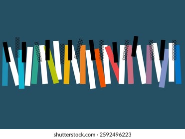 Piano vector ilustration. Concept modern music, piano concert, party, jazz session