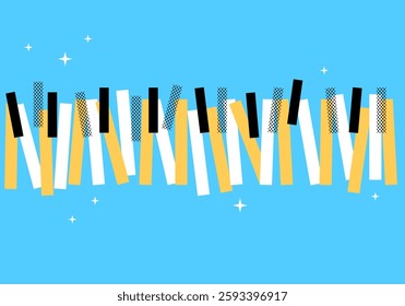 Piano vector ilustration. Concept modern music, piano concert, party, jazz session	
