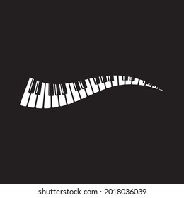 Plantilla de diseño plano de ilustraciones vectoriales de piano