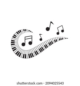 Piano vector ilustration flat design template