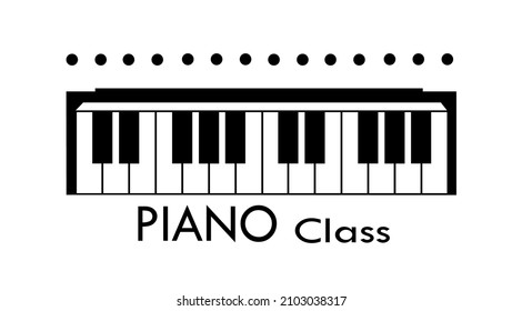 piano vector isolated on white background, fingerboard sign, music symbol.