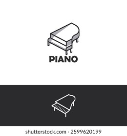 Piano vector Logo design template