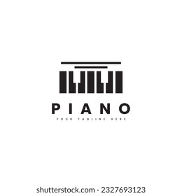 Piano vector logo. Minimalist piano for music or orchestra logo needs.