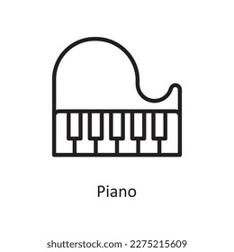 Piano Vector Outline Symbol Design Illustration. Musiksymbol auf weißem Hintergrund EPS10-Datei
